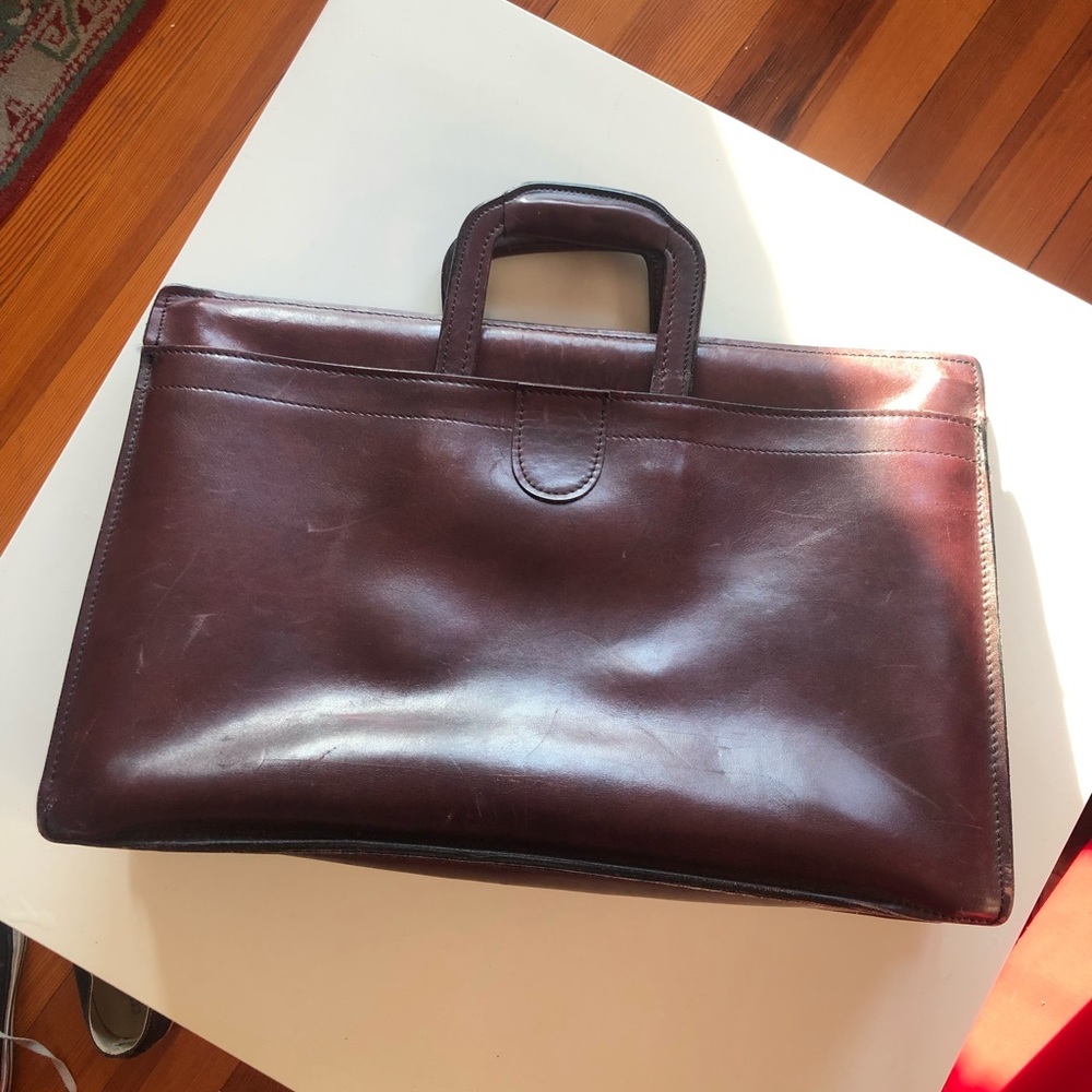 Bordeaux leather briefcase